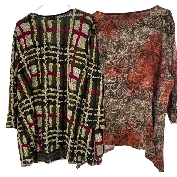 Avenue Womens Plus Size 26/28 3X 3/4 Sleeve Tops lot of 2 RZ10407 Tunic - Picture 9 of 12